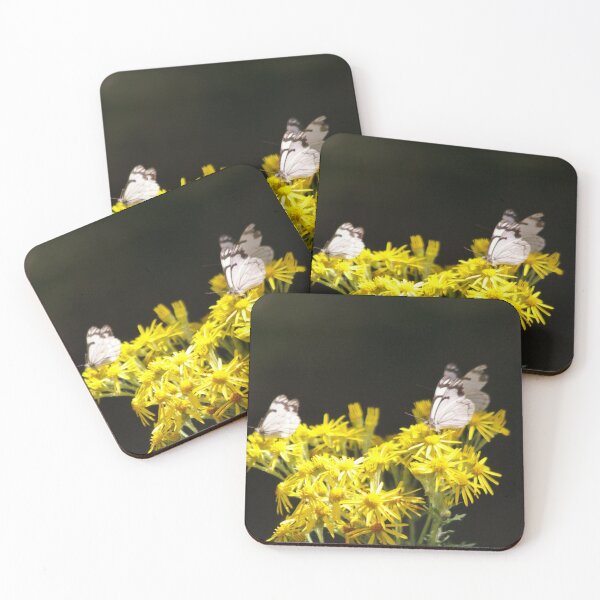 Item preview, White Butterflies and Yellow Flowers  designed and sold by LemonsandInk.