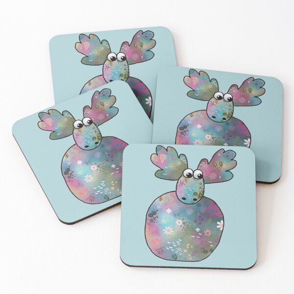 Item preview, colorful moose designed and sold by Blumchen.