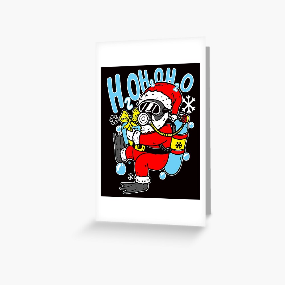 "Diving Santa Christmas Dive Scuba Diver" Greeting Card for Sale by
