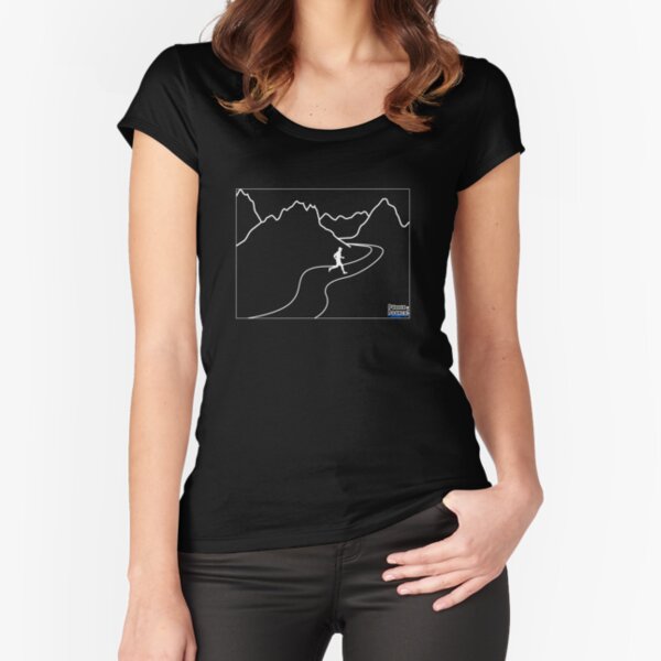 Escape into the Mountains - White Fitted Scoop T-Shirt