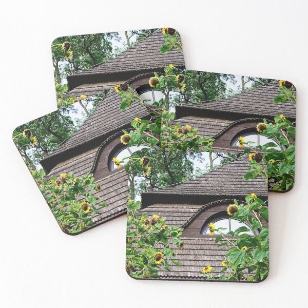 Item preview, Old house surrounded by sunflowers designed and sold by Elzbieta Fazel.