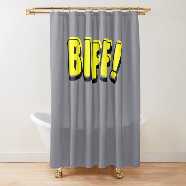 Funny Vintage Comic Book Style Sound Effect Biff Shower Curtain