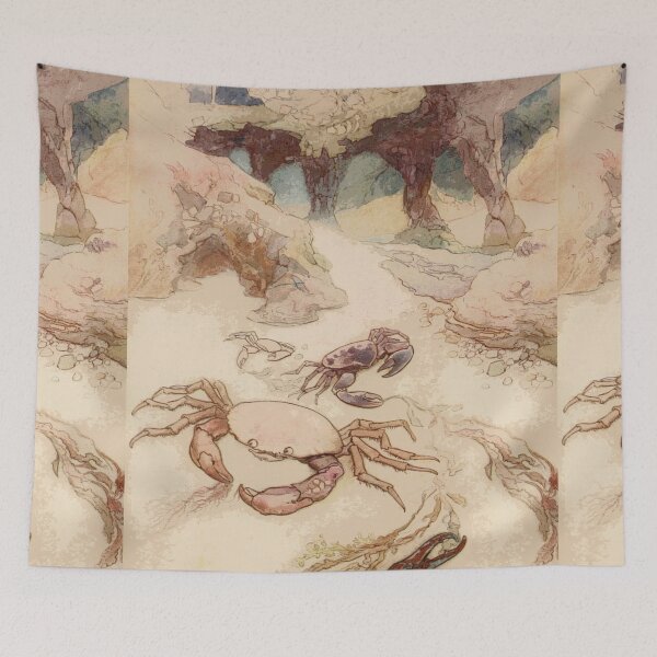 Item preview, vintage Crabs on a beach  illustration designed and sold by Vintage Designs +.