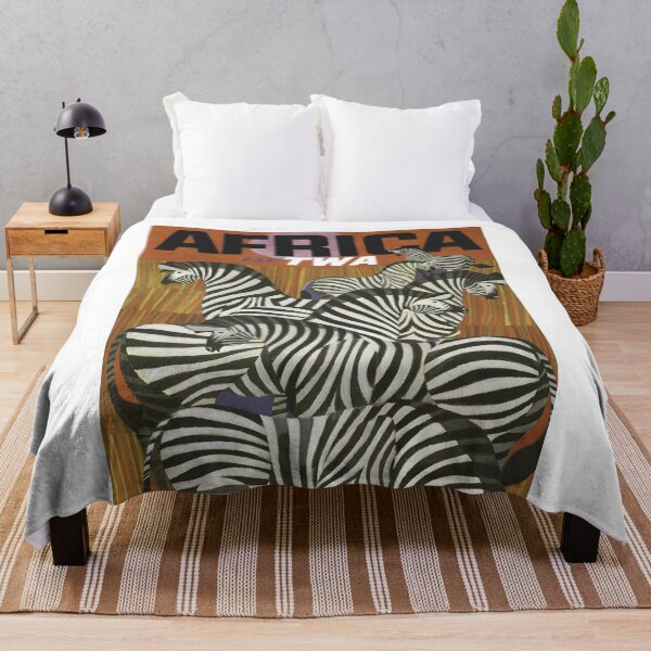 Item preview, Vintage Africa Travel Poster - 70's African Travel Ad, Zebra Art Print - Travel to Africa Poster or Canvas Print designed and sold by 12thStFactory.