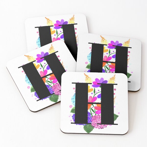 Item preview, letter h alphabet monogram flower bouquet designed and sold by atevern.