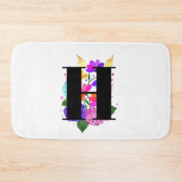 Item preview, letter h alphabet monogram flower bouquet designed and sold by atevern.