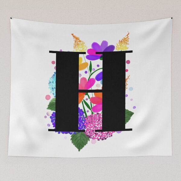 Item preview, letter h alphabet monogram flower bouquet designed and sold by atevern.