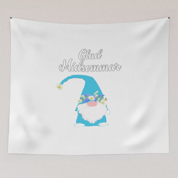 Artikelvorschau, Schwedische Mittsommer Mittsommer Blumen Floral Tomte Gnome Nisse entworfen und verkauft von funnytshirtemp.