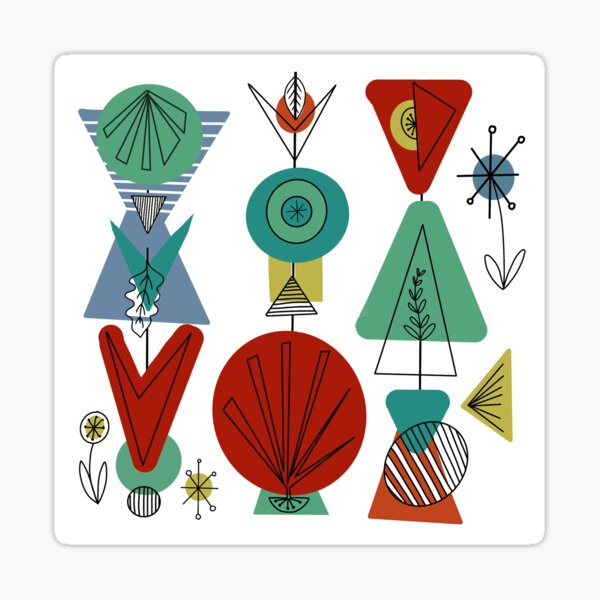 50s pattern Sticker