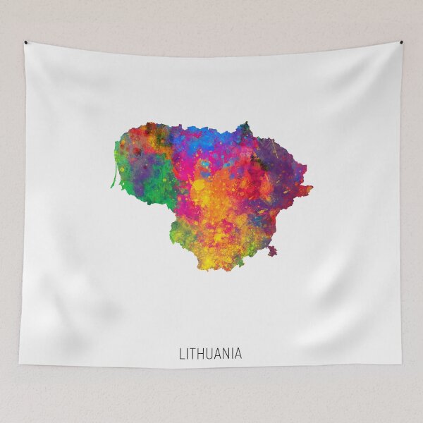 Item preview, Lithuania Watercolor Map designed and sold by ArtPrints.