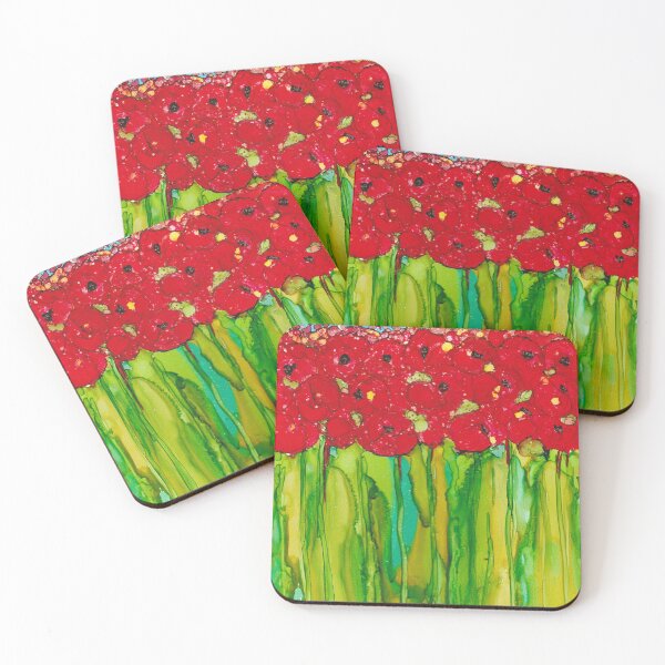 Item preview, Red Poppies in Field of Green designed and sold by Maureen Zmak.
