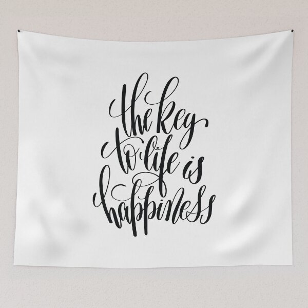 Item preview, The Key To Life Is Happiness Inspirational Quotes designed and sold by ProjectX23.