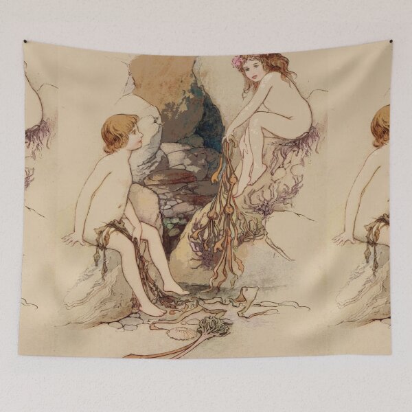 Item preview, Children playing near a cave designed and sold by Vintage Designs +.
