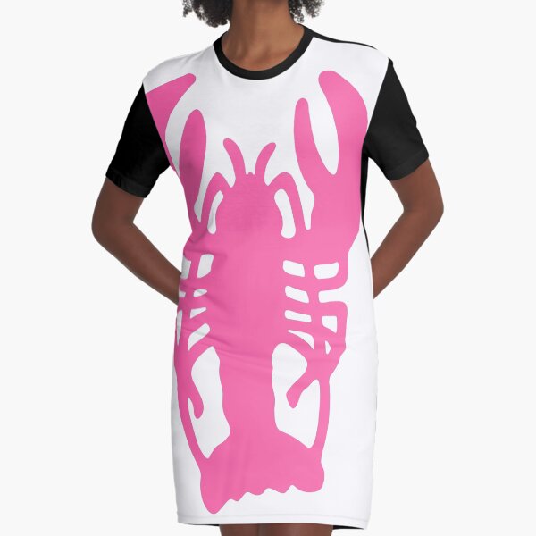 Pink Lobster Graphic T-Shirt Dress