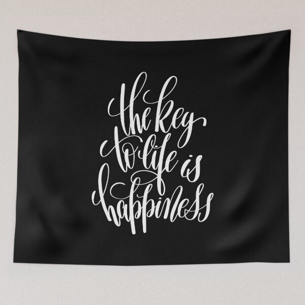 Item preview, The Key To Life Is Happiness Inspirational Quotes designed and sold by ProjectX23.