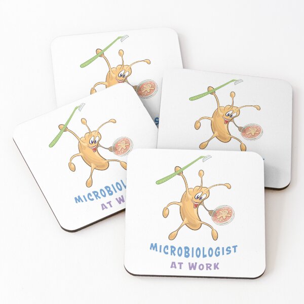 Item preview, Microbiology Cartoon Microbiologist at Work - Bacteria Microbe holding Cell Scraper and Petri Dish Plate with Cell Culture designed and sold by Zit-Zat-Zot.