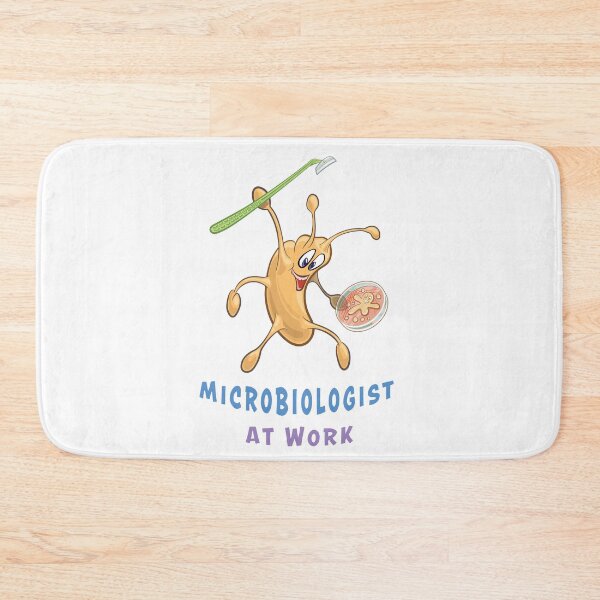 Item preview, Microbiology Cartoon Microbiologist at Work - Bacteria Microbe holding Cell Scraper and Petri Dish Plate with Cell Culture designed and sold by Zit-Zat-Zot.