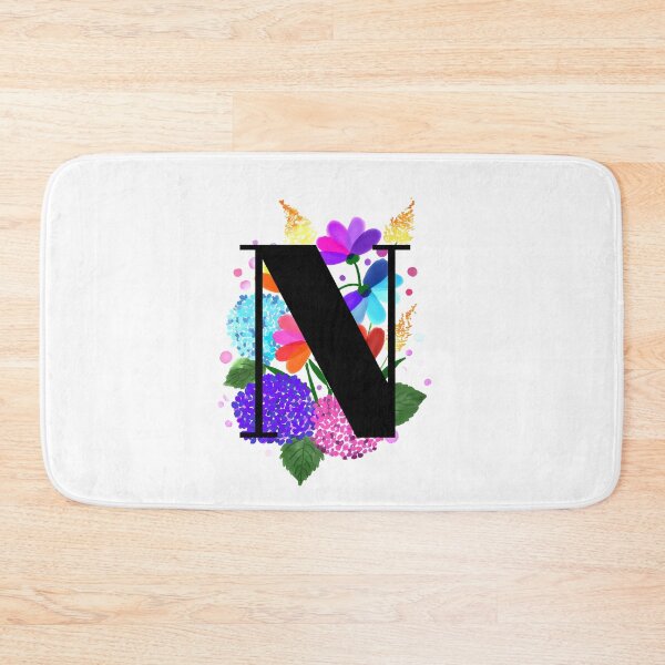 Item preview, letter n alphabet monogram flower bouquet designed and sold by atevern.