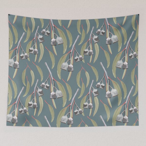 Item preview, Modern Eucalyptus & Gumnuts Pattern - Olive greens and grey palette designed and sold by Sketchbook Designs.