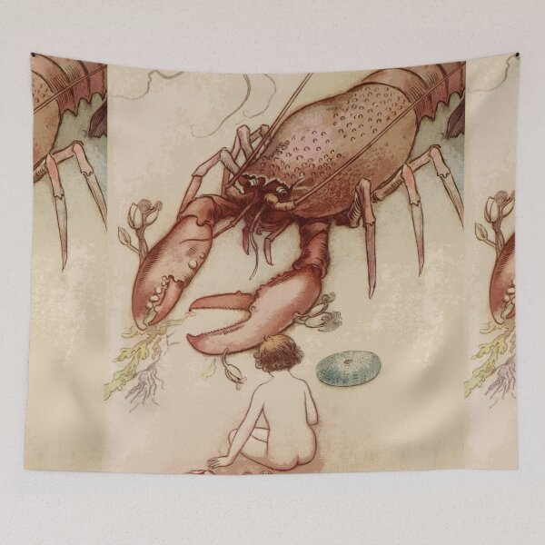 Item preview, Giant Lobster illustration designed and sold by Vintage Designs +.