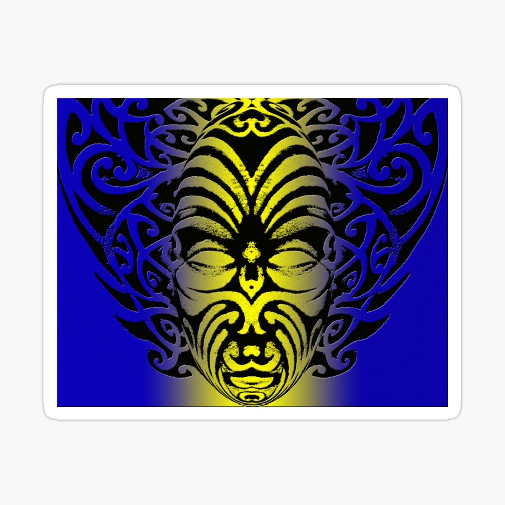 New Zealand Art Maori Style Ta Moko Tattoo Mask By Duncan Mac Redbubble