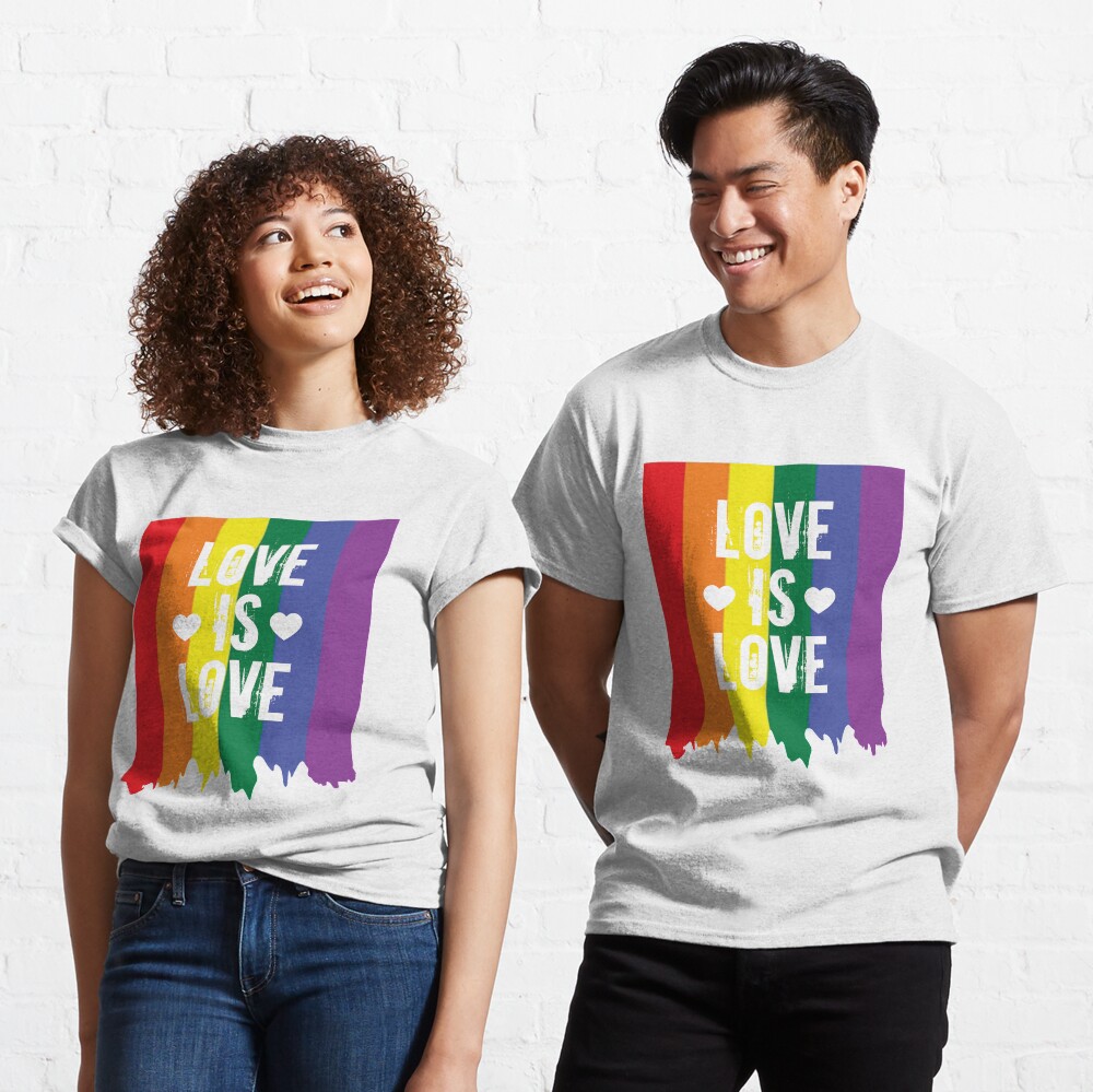 Gay Pride Rainbow Paint Love Is Love Flag Classic T-Shirt