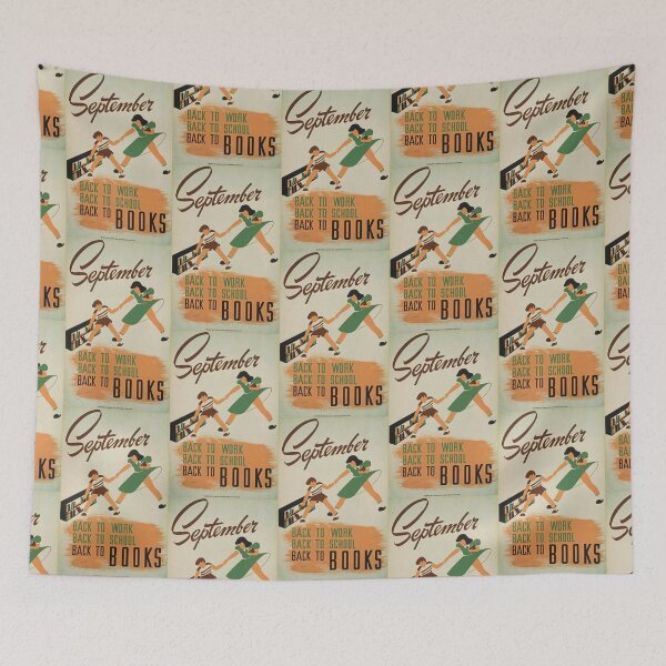 Item preview, September, back to books! - Vintage poster designed and sold by Vintage Designs +.