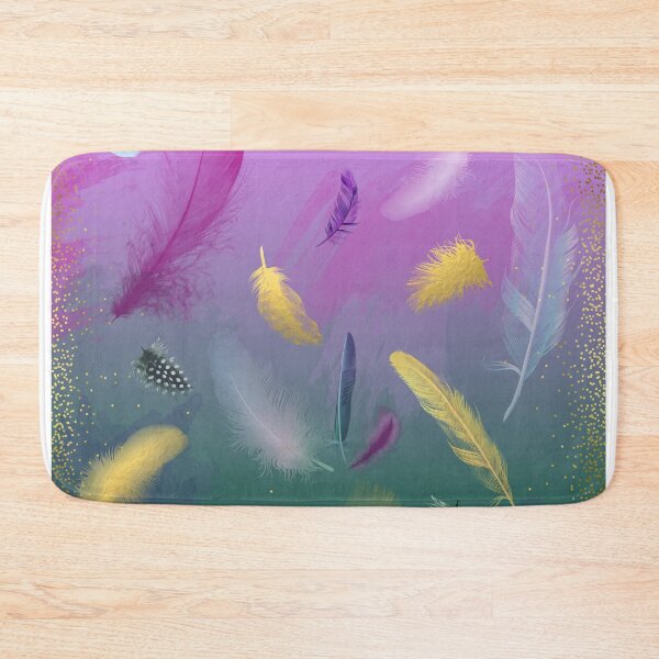Item preview, Dancing Feathers - Pink and bottle green shades with gold details designed and sold by alexixela.