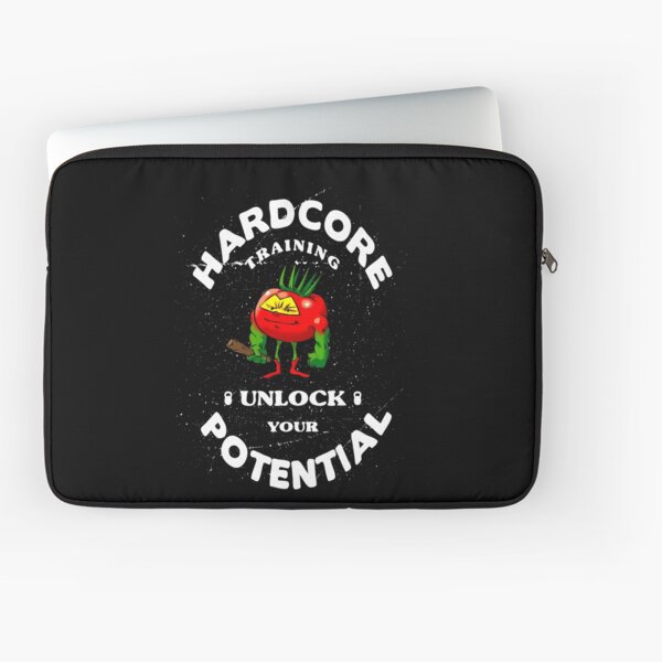 Hardcore Training Unlock Your Potential Tomato The Barbarian Foodietoon Superhero Laptop Sleeve