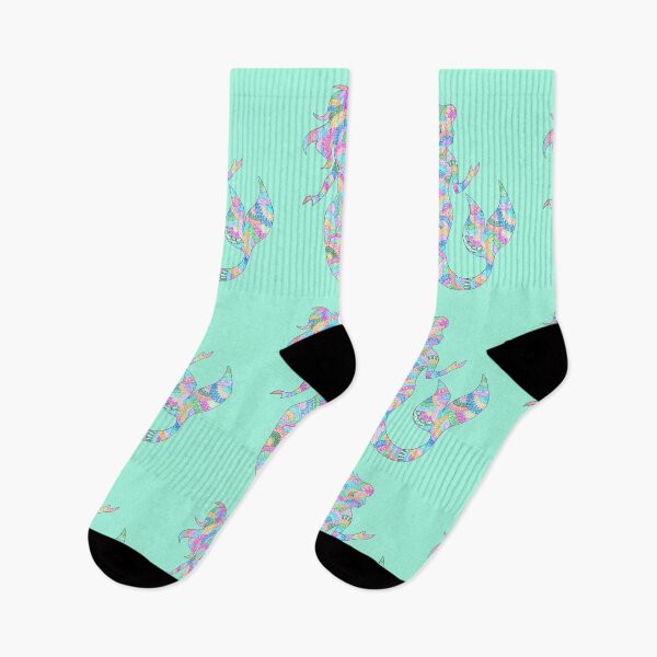Item preview, Colourful Mermaid doodle patterns designed and sold by SilverBirch14.