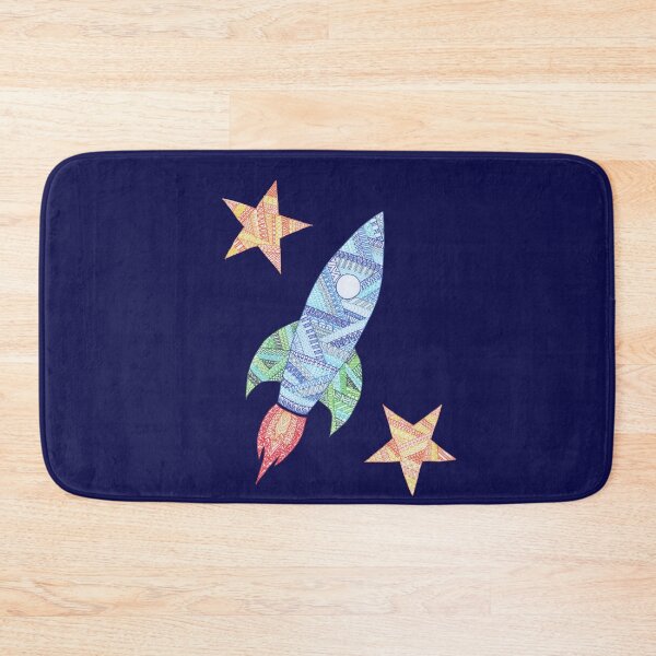 Item preview, Blue Doodle Pattern Rocket designed and sold by SilverBirch14.