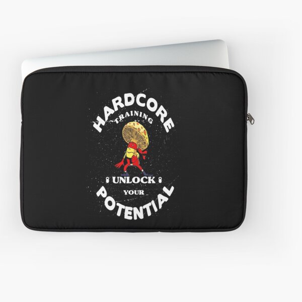 Hardcore Training Unlock Your Potential Mushroom Ninja Mixed Martial Arts MMA Superhero Laptop Sleeve