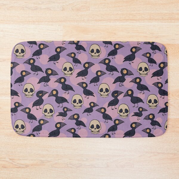 Item preview, Halloween Ravens and Skulls Pattern on Ultraviolet designed and sold by carabara.