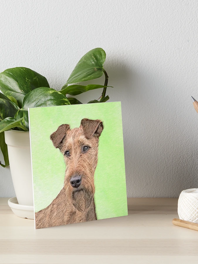 Irish Terrier Painting - Cute Original Dog Art