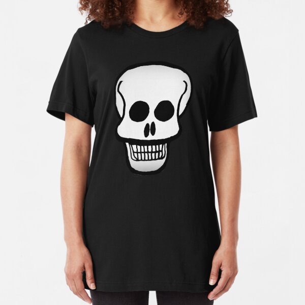 Basic Skull Pattern Design Slim Fit T-Shirt