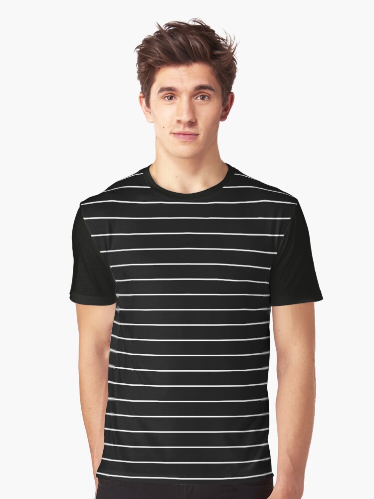 Black and white thin striped cheap shirt