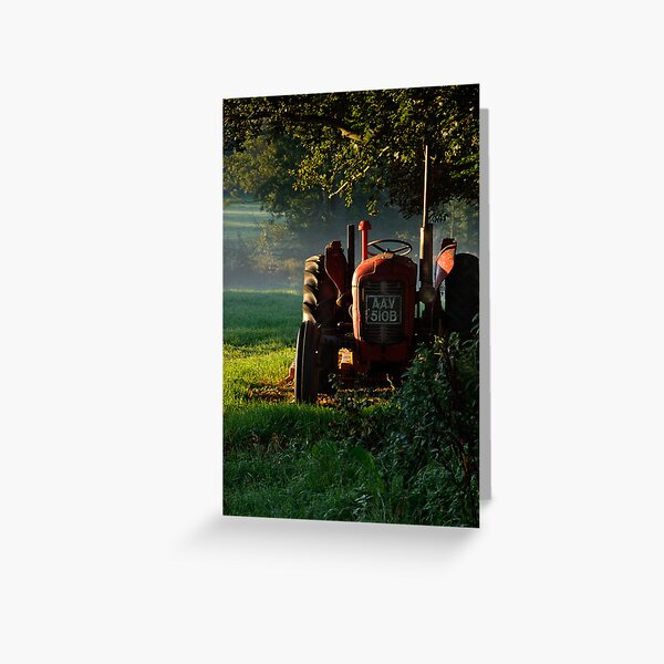 Tractor in the morning light Greeting Card