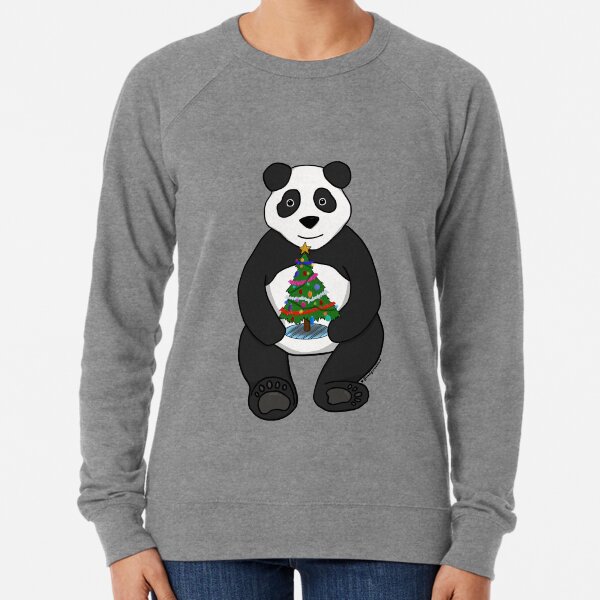 Christmas Tree Panda Lightweight Sweatshirt