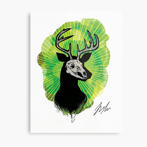 Stag Skull Metal Print