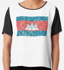 Cambodia Flag Chiffon Top