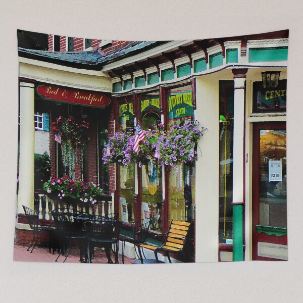 Item preview, Strasburg PA - Corner Restaurant with Hanging Plants designed and sold by Susan Savad.
