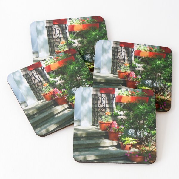 Item preview, Bristol RI - Flower Pots and Red Shutters designed and sold by Susan Savad.