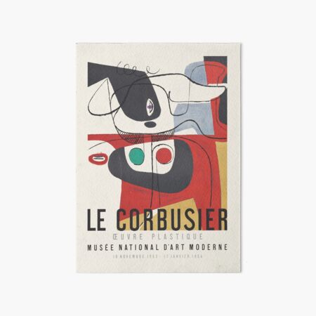 Le Corbusier - Exhibition poster for Musée National d’Art Moderne, 1954 Art Board Print