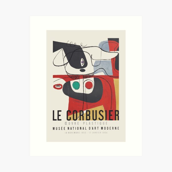 Le Corbusier - Exhibition poster for Musée National d’Art Moderne, 1954 Art Print