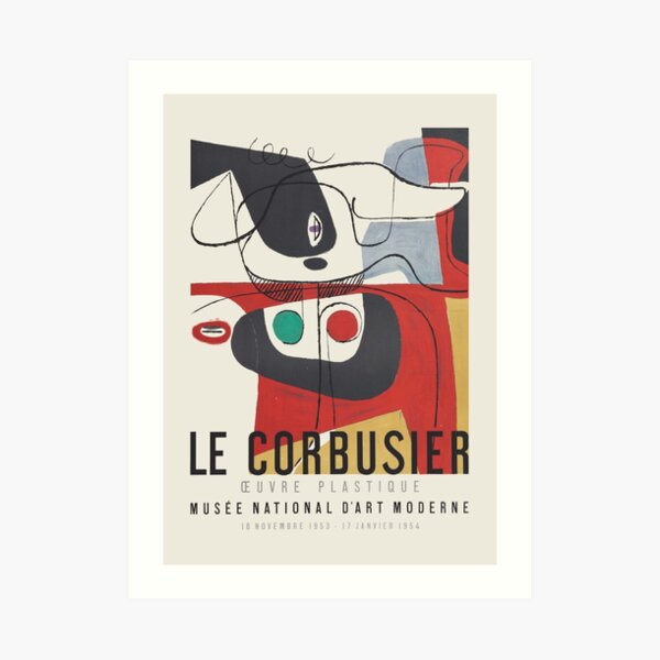 Le Corbusier - Exhibition poster for Musée National d’Art Moderne, 1954 Art Print