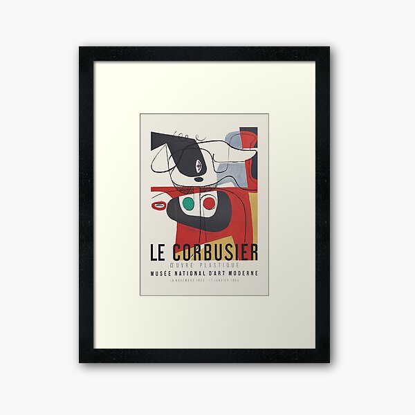 Le Corbusier - Exhibition poster for Musée National d’Art Moderne, 1954 Framed Art Print
