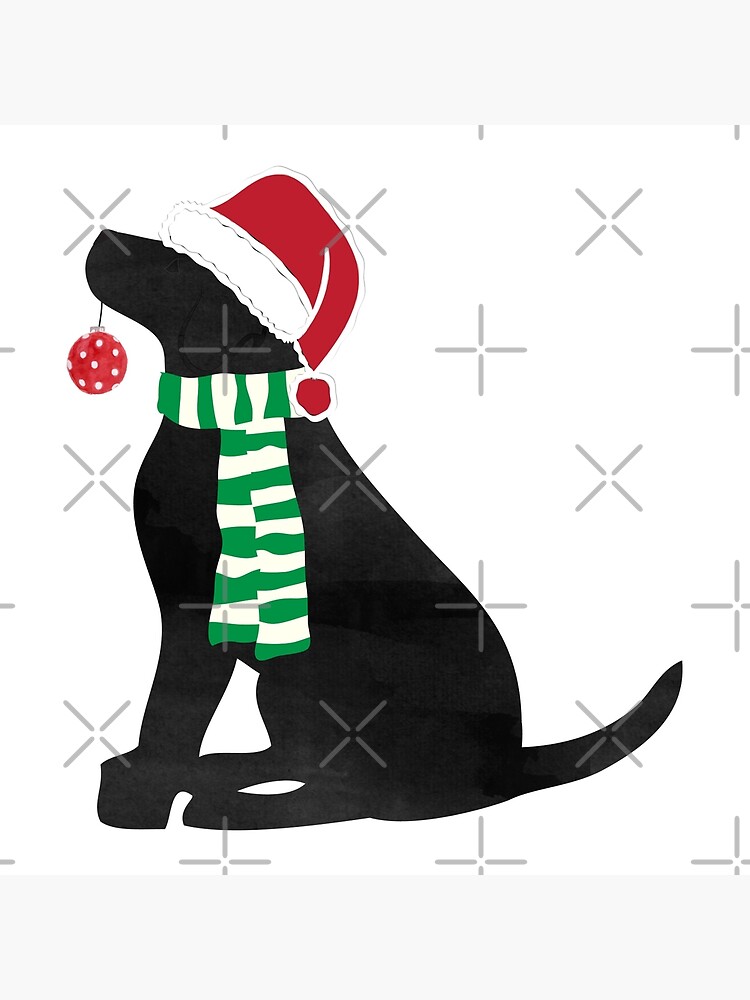 Christmas Black Lab Holiday Dog Art Board Print for Sale by emrdesigns