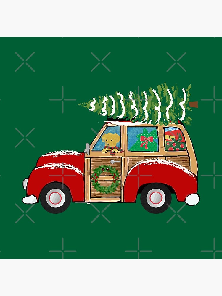 Discover Christmas Woody Wagon- Bringing Home the Xmas Tree Clock