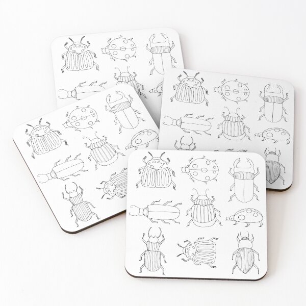 Item preview, Bugs and Beetles black and white designed and sold by marie scowen.