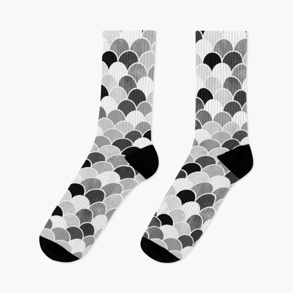Item preview, Monochrome Black and White Mermaid Scale designed and sold by Pink Pineapple Works.